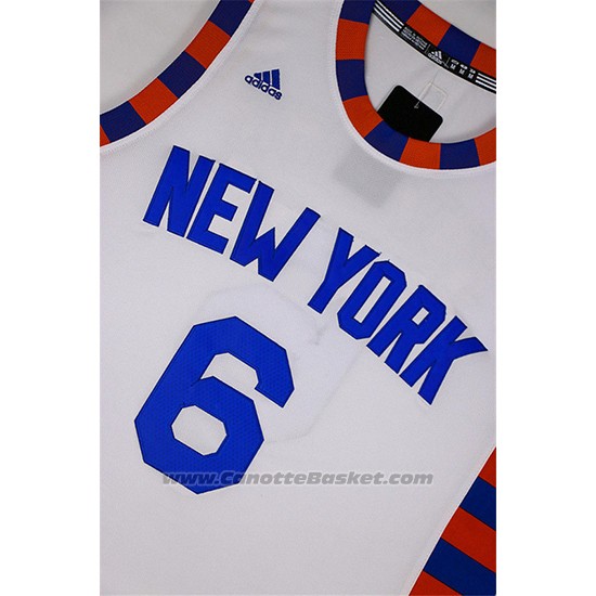 Maglia New York Knicks Kristaps Porzingis #6 Retro Bianco